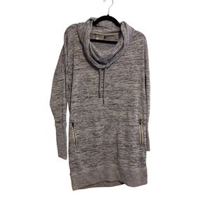 Athleta Cowl Neck Tunic‎ Dress Heather Blue Side Zip Pockets Women's Medium